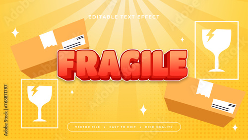 Orange white and yellow fragile 3d editable text effect - font style
