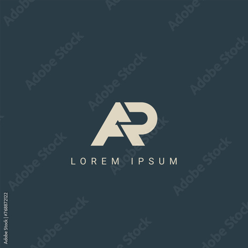 Abstract AR RA letter simple style logo design vector template