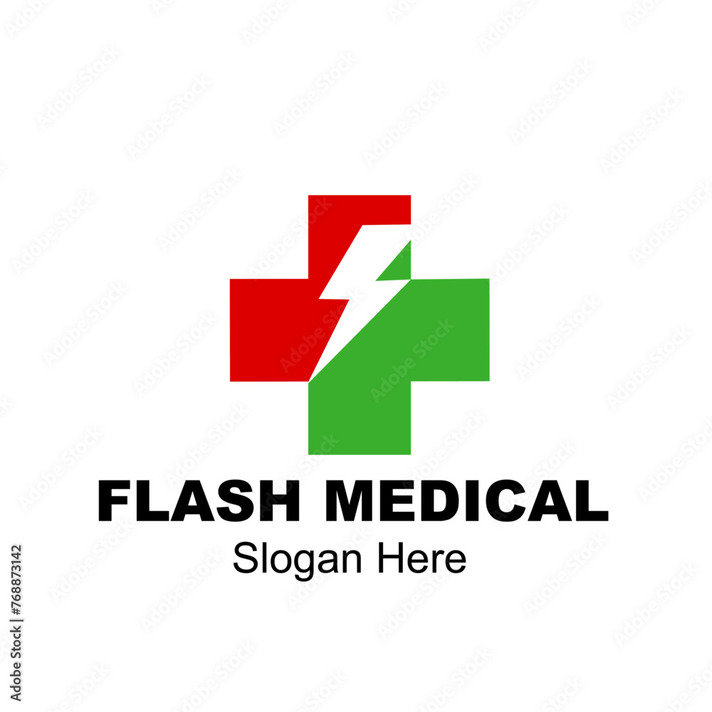 flash medical logo design concept vector illustration flash medical logo design concept vector illustration
