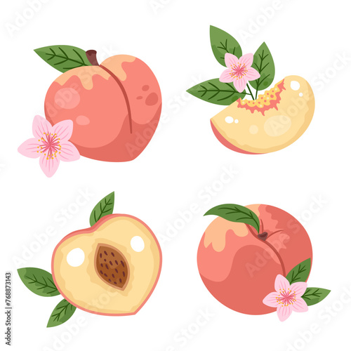 Hand-drawn Peaches (ID: 768873143)
