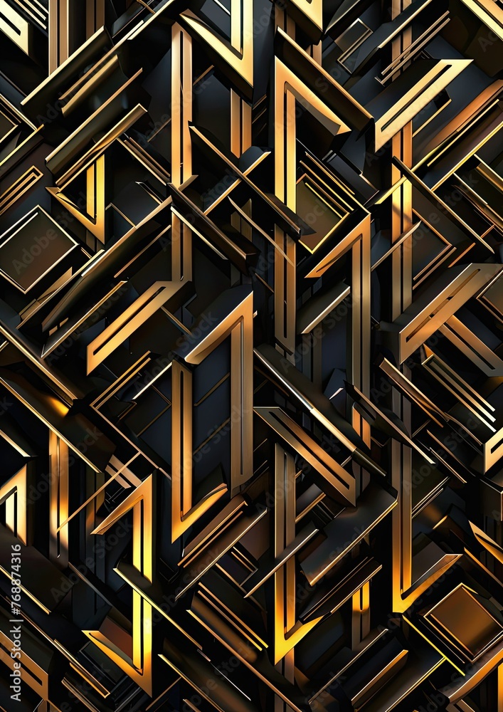 Design an abstract concept with metallic gold arrows a abstract background