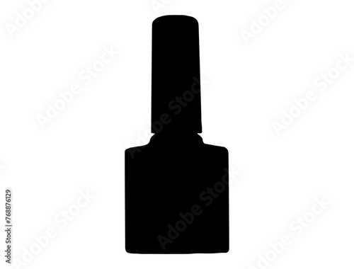 Nail polish bottle silhouette vector art white background