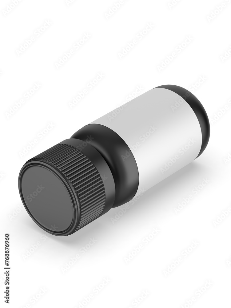 Blank mini screw cap bottle template, 3d illustration. Blank mini screw cap bottle template, 3d illustration.