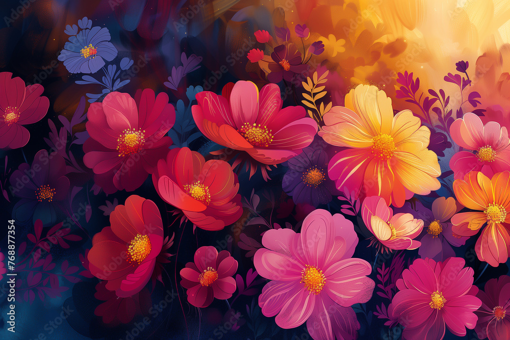 Flowers, floral background template
