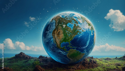 3d Miniature of the Earth symbolizing care and responsibility for our planet. © Mystery