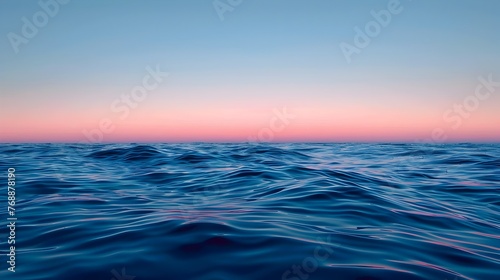 Tranquil Seascape at Dawn A Serene Blend of Ocean Sky and Reflective Beauty © Meta