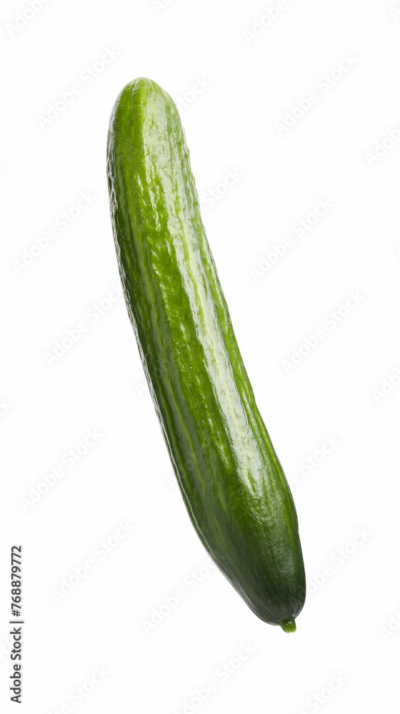 One long fresh cucumber isolated on white One long fresh cucumber isolated on white