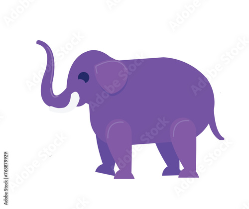 Colorful Elephant  Vibrant Flat Design Vector Illustration