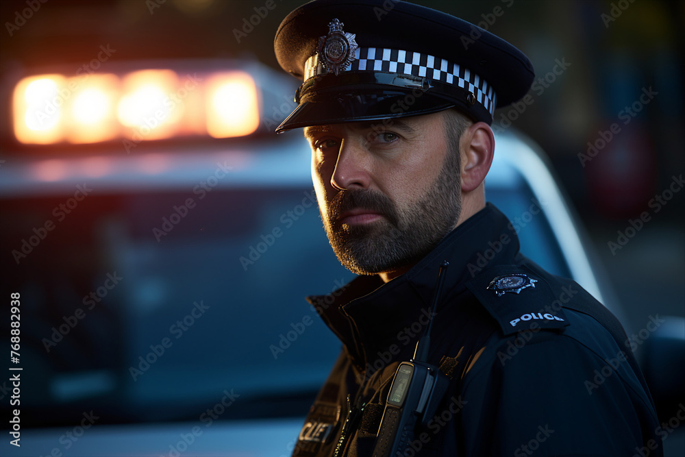 Fictional person Police man woman made with Ai generative technology serious face expression Fictional person Police man woman made with Ai generative technology serious face expression