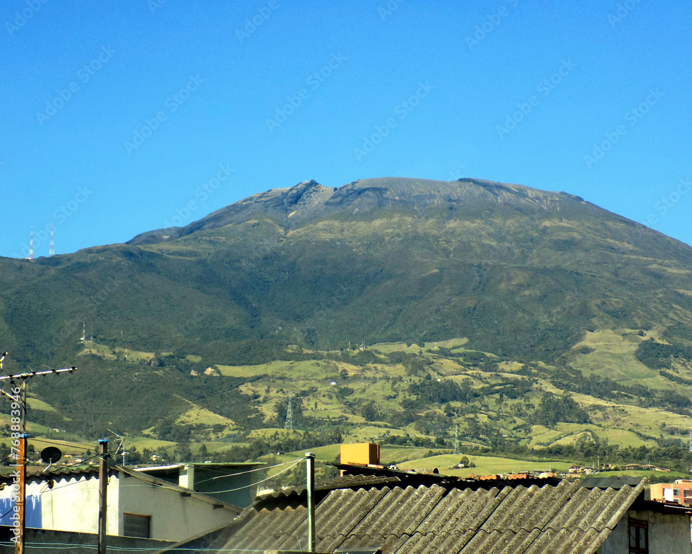 natural landscape with Galeras volcano in Nariño Colombia, with blue sky. natural landscape with Galeras volcano in Nariño Colombia, with blue sky.