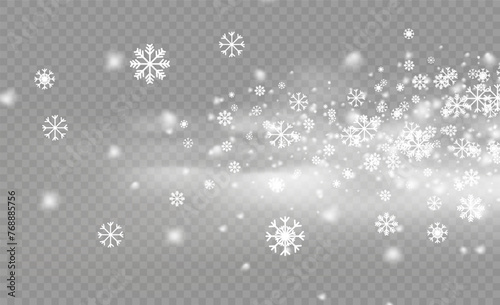 Snow and wind on a transparent background. White gradient decorative element.vector illustration. winter and snow with foggy. wind and fog.