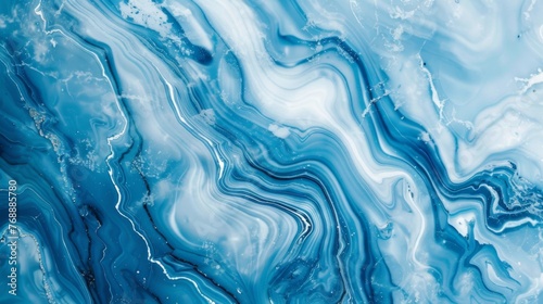 Marble blue abstract pattern. Liquid stone texture. Wave pattern.