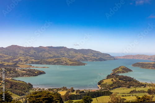 Part of the scenic Banks Peninsula, southeast of Christchurch, New Zealand.