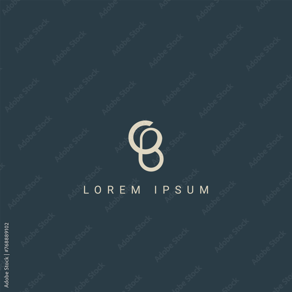 Minimal creative initial based GB logo and BG logo. Letter GB BG creative elegant monogram white color on black background Minimal creative initial based GB logo and BG logo. Letter GB BG creative elegant monogram white color on black background