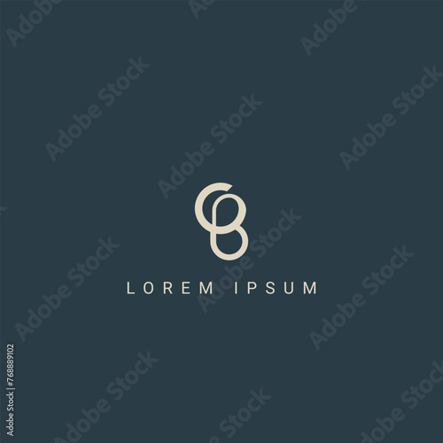 Minimal creative initial based GB logo and BG logo. Letter GB BG creative elegant monogram white color on black background