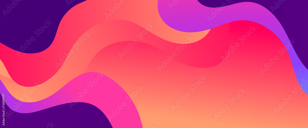 Pink peach and purple violet vector modern gradient abstract simple banner with wave and liquid elements vector illustration. For presentations, flyers, posters, background, annual report, invitation Pink peach and purple violet vector modern gradient abstract simple banner with wave and liquid elements vector illustration. For presentations, flyers, posters, background, annual report, invitation