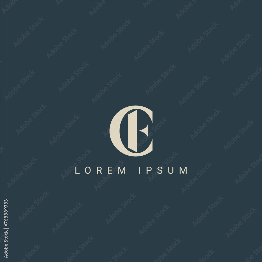 Minimal creative initial based CE logo and EC logo. Letter CE EC creative elegant monogram white color on black background Minimal creative initial based CE logo and EC logo. Letter CE EC creative elegant monogram white color on black background