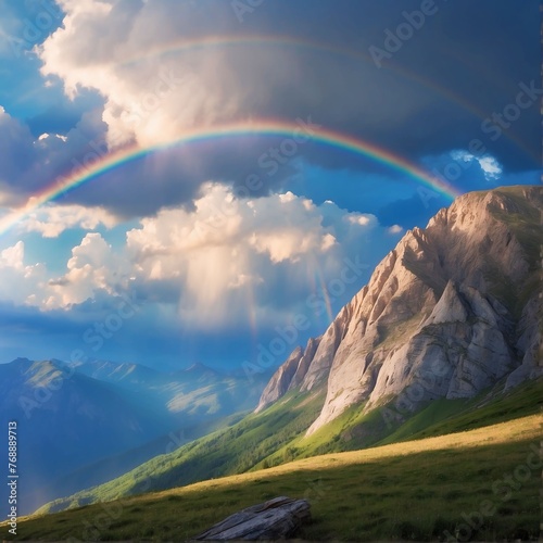 rainbow over mountain