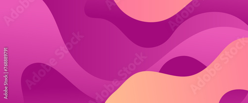 Pink and purple violet vector gradient abstract creative banner in minimal and simple trendy style with wave shapes. Vector for presentations, flyers, posters, background, annual report, invitations