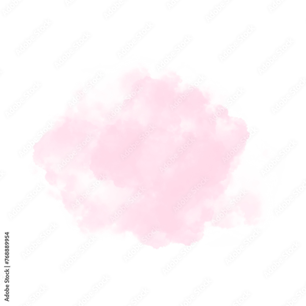 Abstract pink cloud isolated on transparent background 