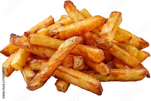 French fries Junk food with excessive fat content,Unhealthy food,transparent background, Generative AI