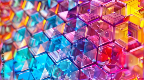 Seamless Digital Hexagon  Abstract Background