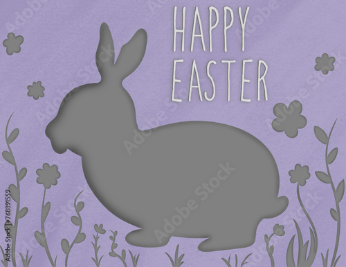 easter greeting card with bunny