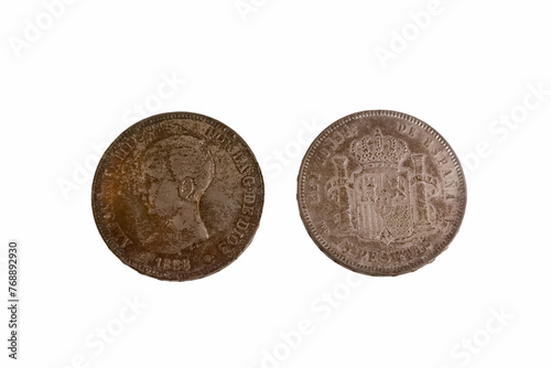 coin, silver, metal, means of payment, finance, round, spain, vi © Piotr