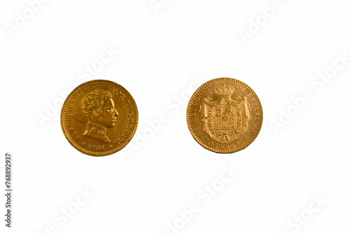 coin, gold, metal, means of payment, finance, round, spain, vint © Piotr