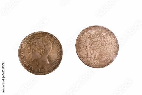 coin, silver, metal, means of payment, finance, round, spain, vi © Piotr