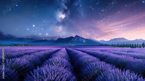 Generate a composite photo prompt featuring a lavender