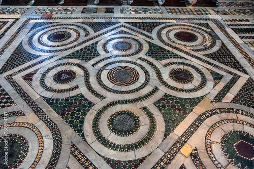 mosaic floor in the church of San Crisogono in Trastevere, Rome photo