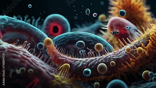 Bacteria background, Cells in veins, Bacteria wallpaper, Viruses, germs and bacteria, and microorganism types. Illness or disease microscopic cells and infection, microbes and antibodies. 