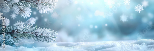 Snow background, with snowflakes falling on the ground,Winter christmas snow background with snowdrifts, banner