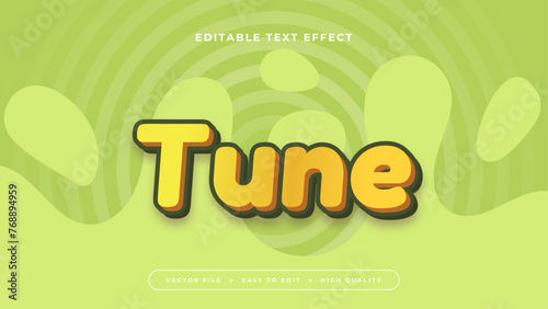 Orange and green tune 3d editable text effect - font style
