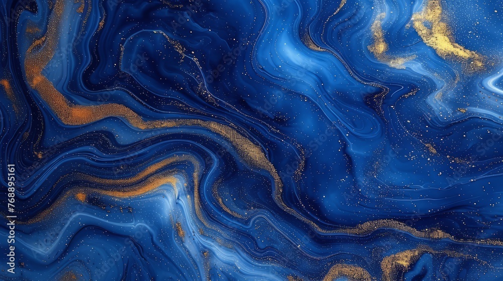 Obraz premium Blue and gold marble texture