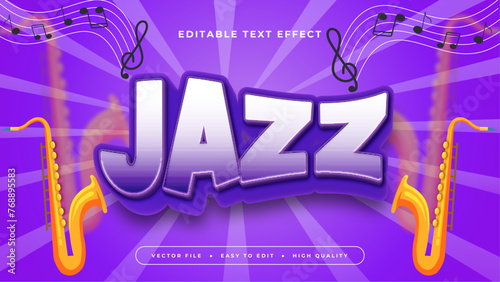 Purple violet white and orange jazz 3d editable text effect - font style