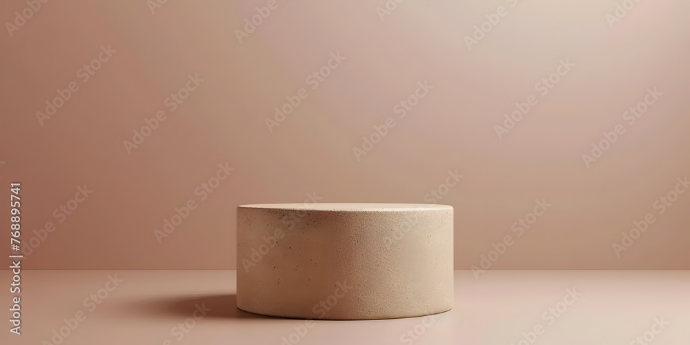 Smooth Cylindrical Podium with Satin Finish on Neutral Background Providing Ample Copy Space for Presentations and Showcases Smooth Cylindrical Podium with Satin Finish on Neutral Background Providing Ample Copy Space for Presentations and Showcases