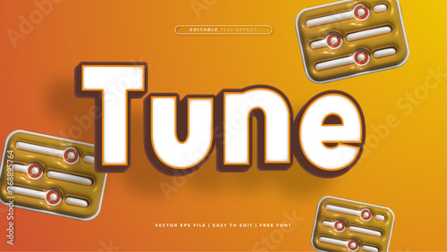 Orange brown and white tune 3d editable text effect - font style