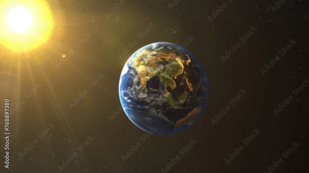 Obraz premium The Sun Shining Over Earth