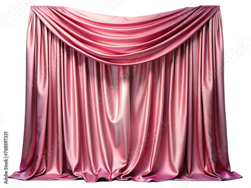pink silk curtain