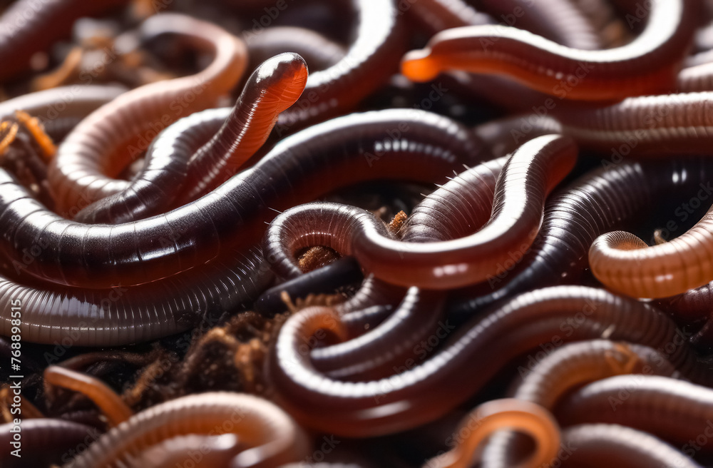 Background of earthworms intertwined with each other. Background of earthworms intertwined with each other.