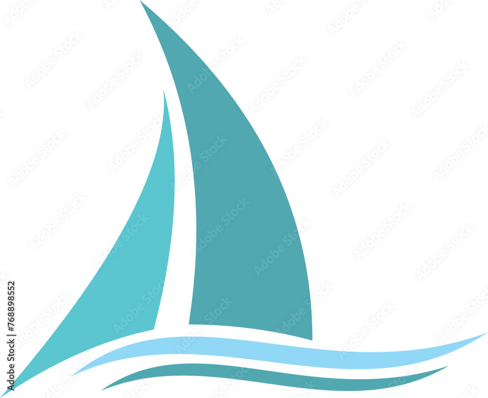  sailing boat design vector logo. sailing boat on the sea