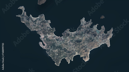Saint Barthelemy highlighted. High-res satellite map