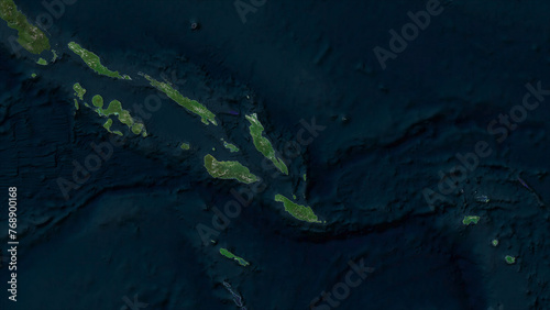 Solomon Islands highlighted. High-res satellite map