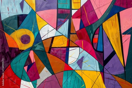 Colorful Chaos in Geometric Abstraction, Mental Health Exploration