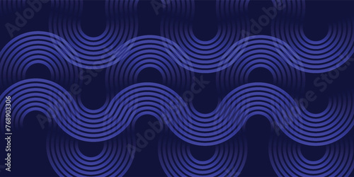 Create a bold look with a centric circle background featuring vector graphics of sound waves..