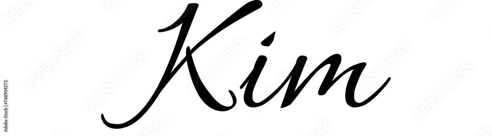 Kim - black color - name written - ideal for websites,, presentations, greetings, banners, cards,, t-shirt, sweatshirt, prints, cricut, silhouette, sublimation - obrazy, fototapety, plakaty 
