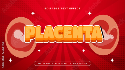 Orange and red placenta 3d editable text effect - font style