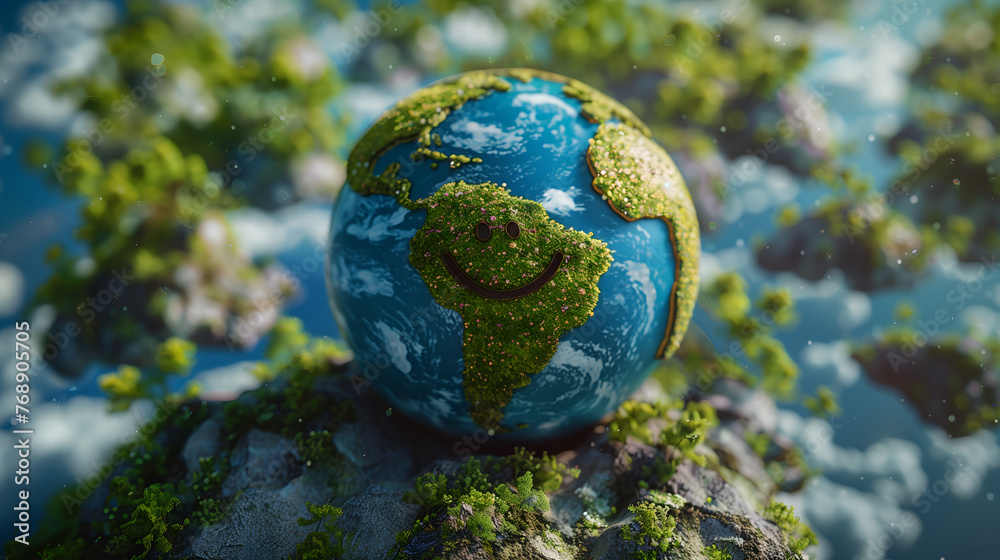 Happy green and saludable planet earth Happy green and saludable planet earth